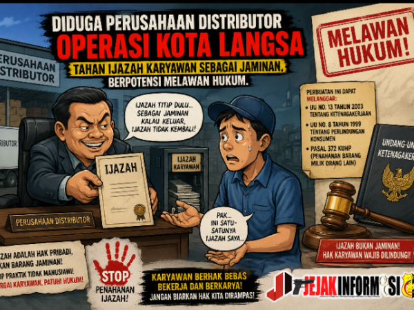 Diduga Perusahaan Distributor Operasi Kota Langsa Tahan Ijazah Karyawan Sebagai Jaminan, Berpotensi Melawan Hukum.
