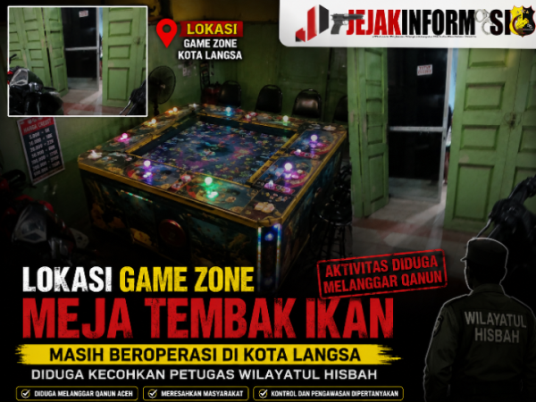 Meja  Game Zone Tembak Ikan Masih Beroperasi di Kota Langsa