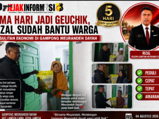 Lima Hari Jadi Geuchik Gampong Meurandeh Dayah, Rizal Sudah Bantu Warga Kesulitan Ekonomi.
