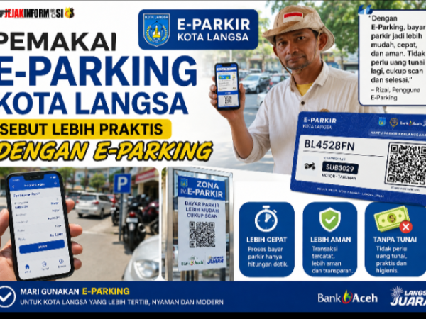 Pemakai E-Parking Kota Langsa Sebut Lebih Praktis Dengan E- Parking