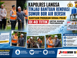 Kapolres Langsa Tinjau Bantuan Renovasi Sumur Bor Air Bersih Bantuan Program Sosial Polri Di 40 Titik Untuk Warga Pascabanjir