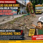 Bekas Galian Kabel  Diduga Milik Telkom Tidak Ditutup Seperti Semula, Ganggu Aktivitas Pedagang Toko