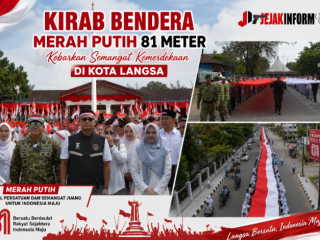Kirab Bendera Merah Putih 81 Meter Kobarkan Semangat Kemerdekaan di Kota Langsa