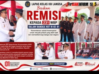 Lapas Kelas IIB Langsa Berikan Remisi kepada 231 WBP Dalam Rangka HUT RI ke-81