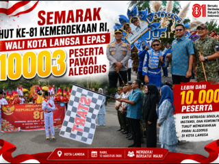 Semarak HUT ke-81 Kemerdekaan RI, Wali Kota Langsa Lepas 10003 Peserta Pawai Alegoris
