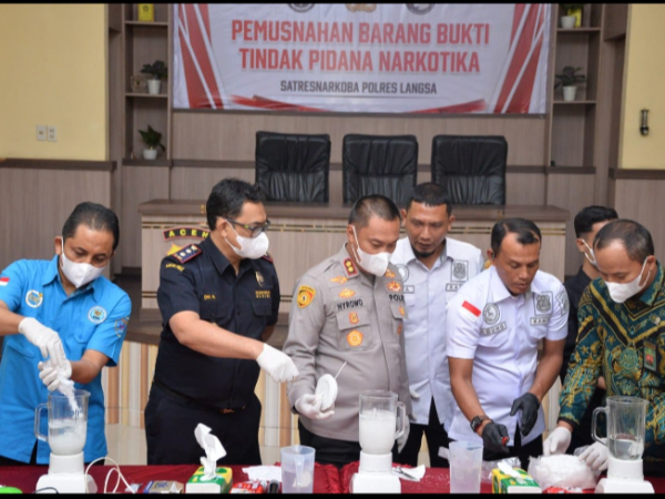Polres Langsa Musnahkan 3,09 Kg Sabu dan 13,74 Kg Ganja, 38.461 Jiwa Diklaim Terselamatkan