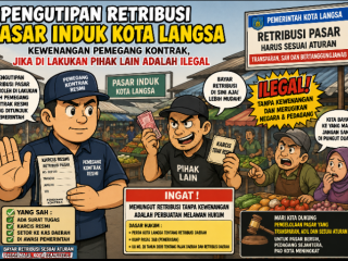 Pengutipan Restribusi Pasar Induk Kota Langsa Kewenangan Pemegang Kontrak, Jika di lakukan Pihak Lain Adalah Ilegal