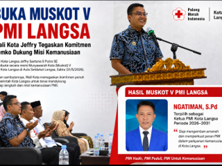 Buka Muskot V PMI Langsa, Wali Kota Jeffry Tegaskan Komitmen Pemko Dukung Misi Kemanusiaan. Hasil Maskot Ngatiman, S.Pd Ketua PMI Kota Langsa