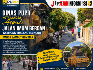 Dinas PUPR Kota Langsa Aspal Jalan Imum Berdan Gampong Tualang Teungoh, Warga Sambut Gembira