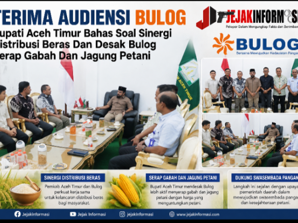 Terima Audiensi Bulog, Bupati Aceh Timur Bahas Soal  Sinergi Distribusi Beras Dan Desak Bulog Serap  Gabah Dan Jagung Petani