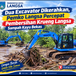 Dua Excavator Dikerahkan, Pemko Langsa Percepat Pembersihan Krueng Langsa Sampah Kayu Bekas