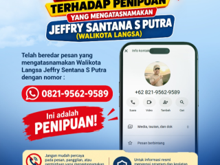 Kejahatan cyber Mengatas namakan Walikota, Jeffry Imbau Masyarakat Waspadai Penipuan