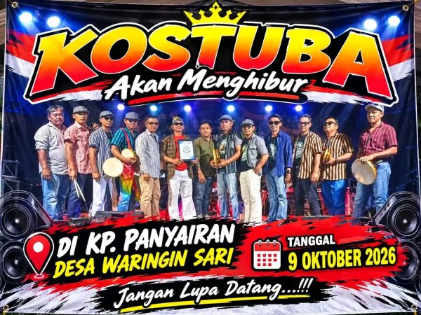Grup kostuba dari pinang jajar desa Cibadak kac Pabuaran kab sukabumi siap menghibur warga Waringinsari