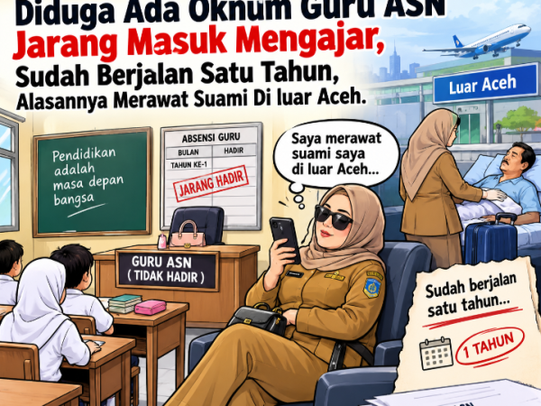 Di Kota Langsa Diduga Ada Oknum Guru ASN Jarang Masuk Mengajar, Sudah Berjalan Satu Tahun, Alasannya Merawat Suami Di luar Aceh.