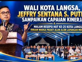 Walikota Langsa, Jeffry Sentana S.Putra Sampaikan Capaian Kinerja Pada Malam Resepsi HUT Kota Langsa Ke 25, Ribuan Warga Padati  Alun - Alun Lapangan Merdeka