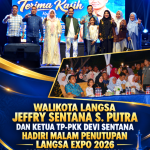 Walikota Langsa Jeffry Sentana S Putra Dan ketua TP - PKK, Devi Sentana Hadiri Malam Penutupan Langsa Expo 2026 Di RTH Taman Hutan Kota Langsa.