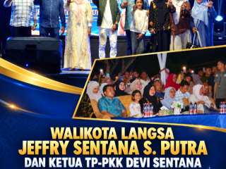 Walikota Langsa Jeffry Sentana S Putra Dan ketua TP - PKK, Devi Sentana Hadiri Malam Penutupan Langsa Expo 2026 Di RTH Taman Hutan Kota Langsa.