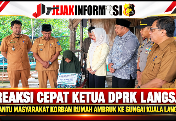 Reaksi Cepat Ketua DPRK Langsa Bantu masyarakat Korban Rumah Ambruk Ke Sungai Kuala Langsa