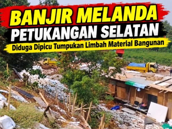 Diduga Akibat tumpukan Limbah Material bangunan, Petukangan Selatan Dilanda Banjir